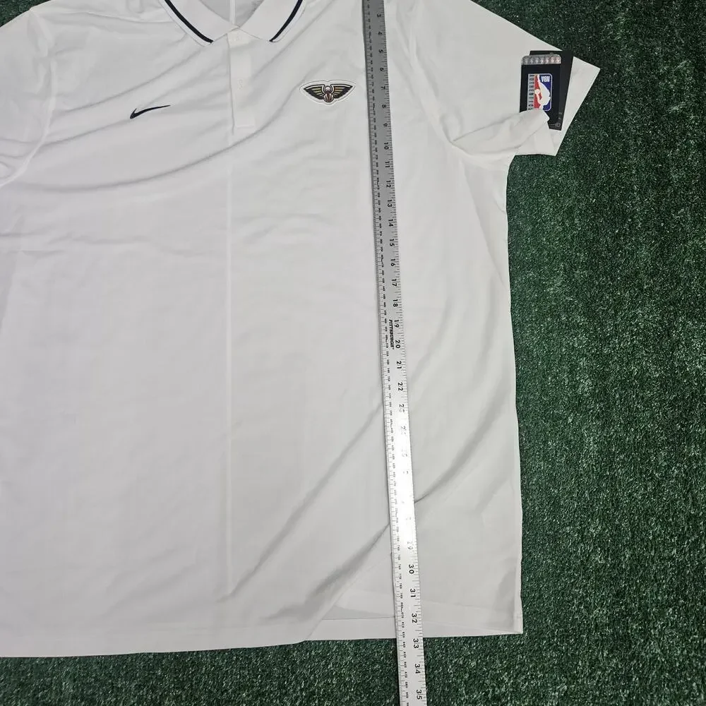 NWT New Orleans Pelicans Polo Shirt Nike Dri-Fit NBA Basketball White Mens XXL